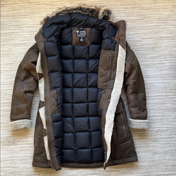 EUC KUHL ARKTIK Projekt GOOSE DOWN PARKA Women Jacket Sherpa Heavy Winter Size S - Picture 6 of 16